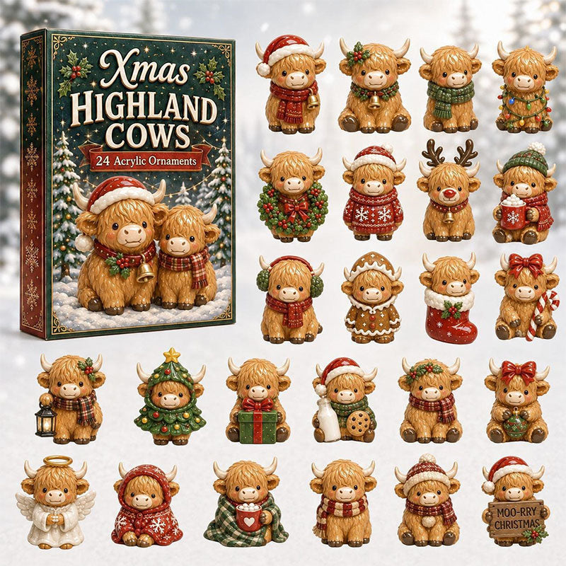 🐮24 Days Highland Cow Acrylic Ornament Advent Calendar
