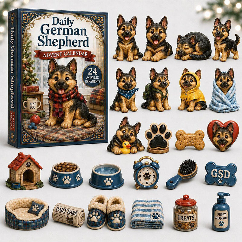 🎁🐕24 Days Sheepdog Acrylic Ornament Advent Calendar