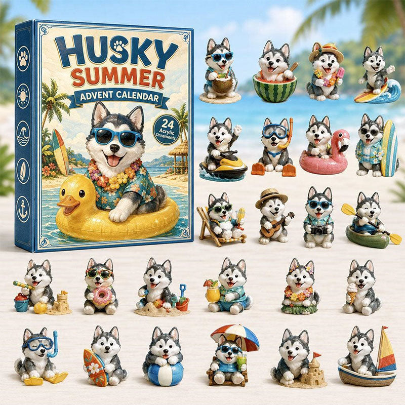 ❤️🐶24 Days Husky Acrylic Ornament Advent Calendar