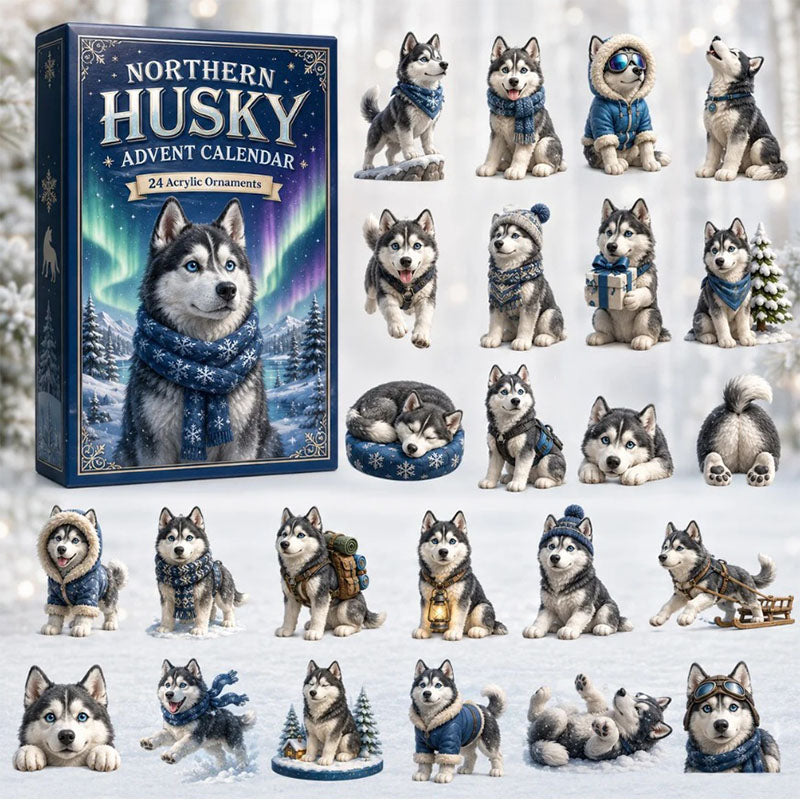 ❤️🐶24 Days Husky Acrylic Ornament Advent Calendar