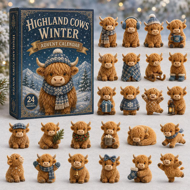 🐮24 Days Highland Cow Acrylic Ornament Advent Calendar