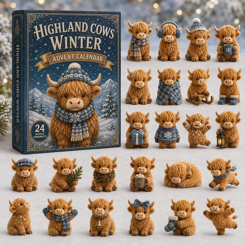 🐮24 Days Highland Cow Acrylic Ornament Advent Calendar