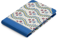Sewn Bound Woodblock Pocket Sketchbook, Tricolore Blue  Tralci e Fiori