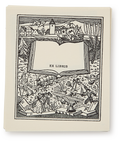 Letterpress Ex Libris Open Book, Pack of 10