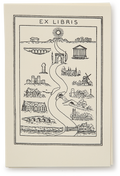 Letterpress Ex Libris Road, Pack of 10
