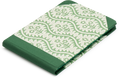 Sewn Bound Woodblock Pocket Sketchbook, Green Tralci e Fiori