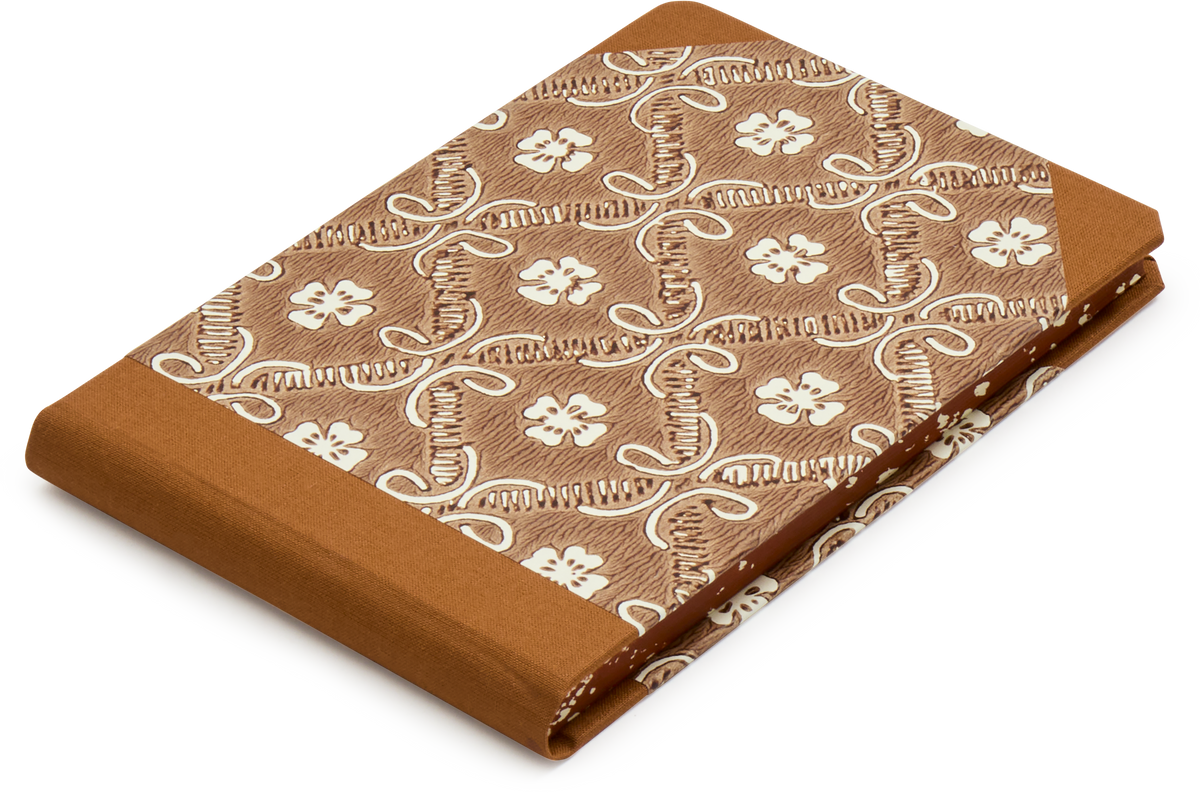Sewn Bound Woodblock Pocket Sketchbook, Trellis Brown
